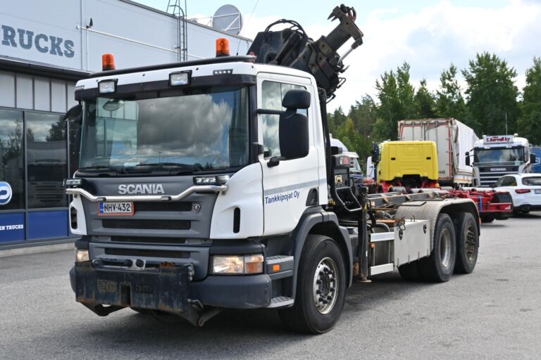 Scania P360 6x2 HIAB 122 nosturi ja vaijerilaite