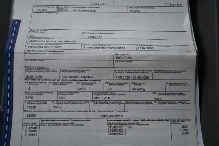 Sisu E13 450 6x2 Koukku / Lavetti