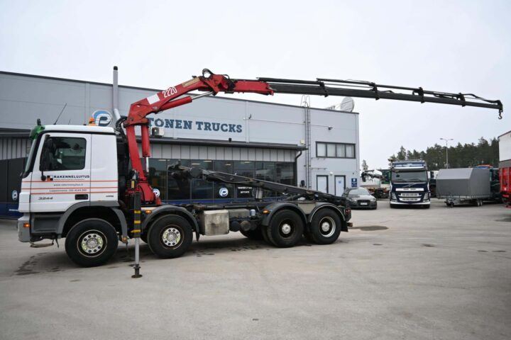 Mercedes-Benz Actros 3244 8×4 Rautajousinen nosturiauto